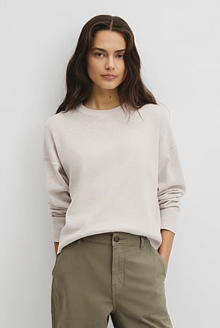 Cotton Linen Crew Neck Knit