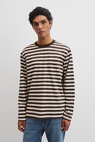 Australian Cotton Long Sleeve Stripe T-Shirt