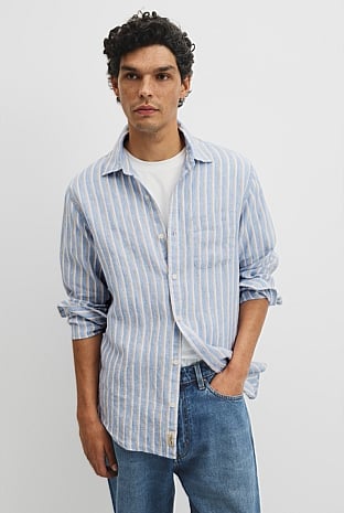 Regular Fit Linen Stripe Shirt