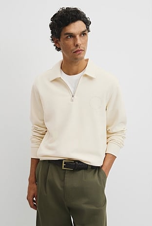 Australian Cotton Long Sleeve Folded Collar Sweat