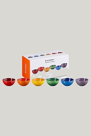 Stoneware Rainbow Set Of 6 Snack Bowls