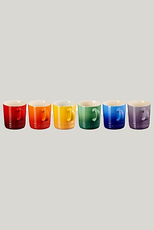 Stoneware Rainbow Set Of 6 Mugs 350ml