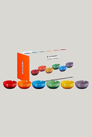 Stoneware Rainbow Set Of 6 Coupe Cereal Bowls 16cm
