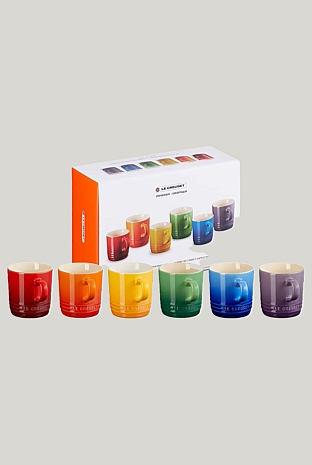 Stoneware Rainbow Set Of 6 Mugs 200ml