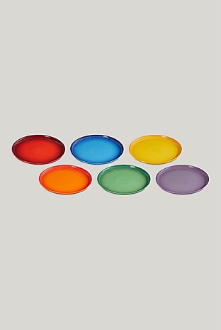 Stoneware Rainbow Set Of 6 Coupe Salad Plates 22cm