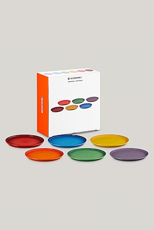 Stoneware Rainbow Set Of 6 Coupe Dinner Plates 27cm