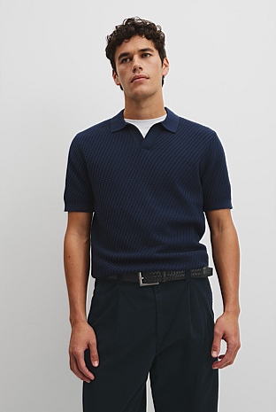 Australian Cotton Basket Knit Polo