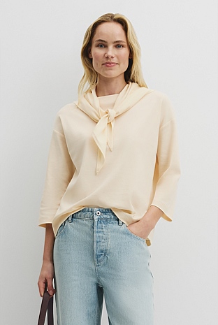 Scarf Crop Sleeve T-Shirt