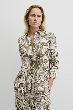 Print Washable Silk Blouse
