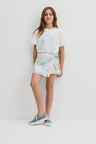 Teen Print Wrap Skort