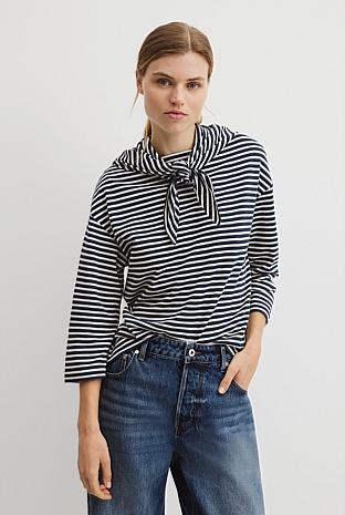 Australian Cotton Scarf Crop Sleeve T-Shirt