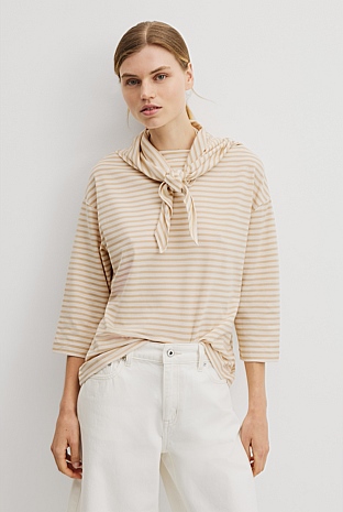 Australian Cotton Scarf Crop Sleeve T-Shirt