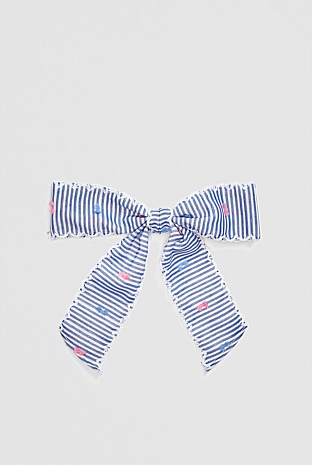 Fluffy Dot Bow Clip
