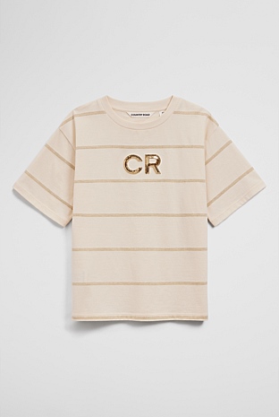 Short Sleeve Sequin Logo T-Shirt