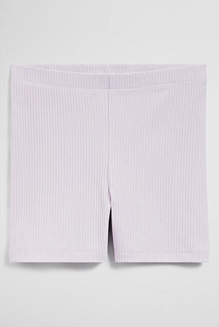 Organically Grown Cotton Blend Rib Bike Short
