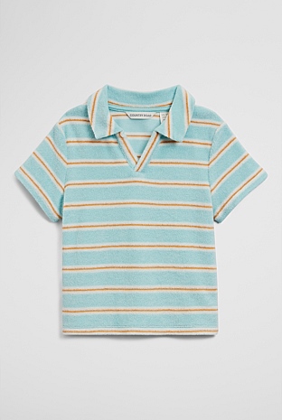 Relaxed Fit Stripe Terry Polo