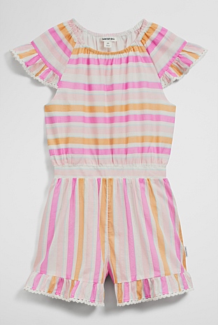Short Sleeve Frill Playsuit
