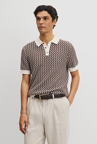 Australian Cotton Jacquard Knit Polo