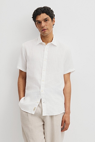 Regular Fit Short Sleeve Linen Shirt