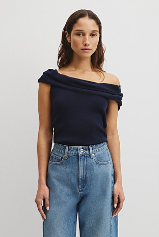 Fold Over Knit Top