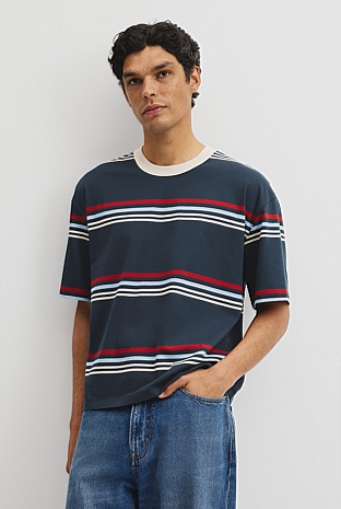 Short Sleeve Boxy Stripe T-Shirt