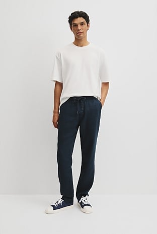Relaxed Fit Linen Drawcord Pant