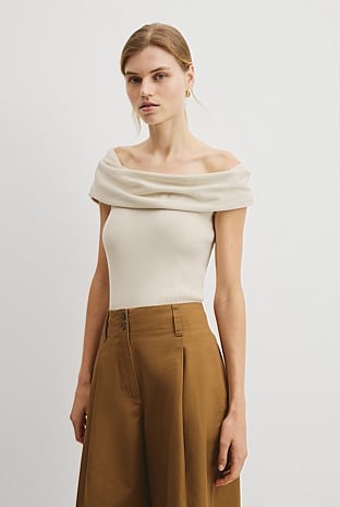 Fold Over Knit Top