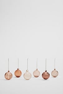 Small Glass Bauble Set of 6