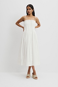 Tucked Poplin Dress