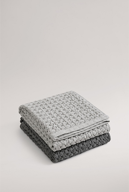 Pack of Two Textured Grey Tea Towels