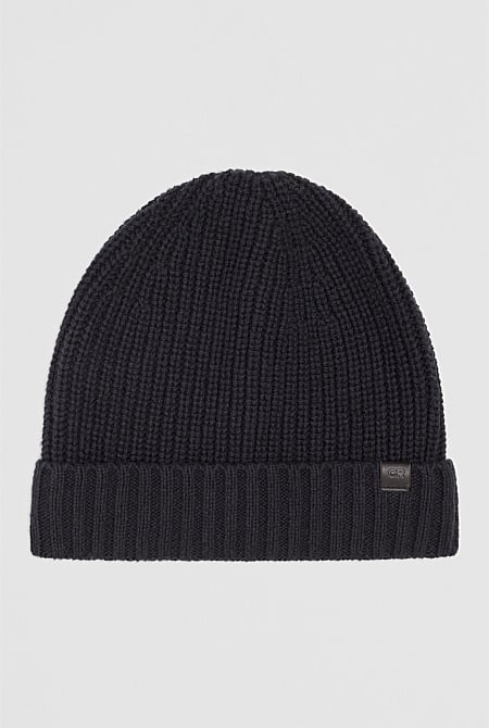 Cotton Blend Rib Beanie