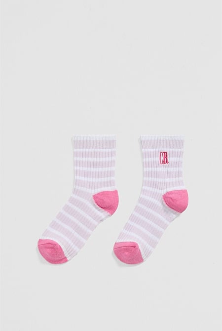 Rib Quarter Crew Sock