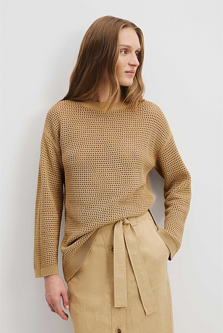 Cotton Relaxed Crochet Knit