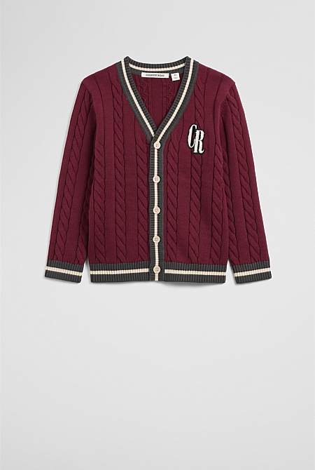 Organically Grown Cotton Varsity Cardigan