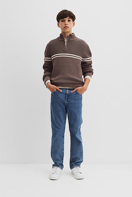 Teen Australian Cotton Half Zip Knit