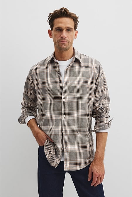 Regular Fit Australian Good Earth Cotton Flannel Shirt