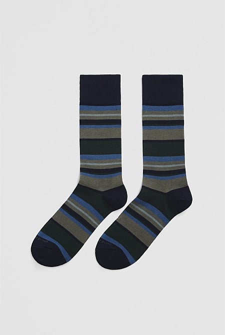 Australian Cotton Blend Stripe Sock