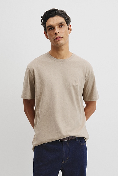 Brushed Melange Cotton T-shirt