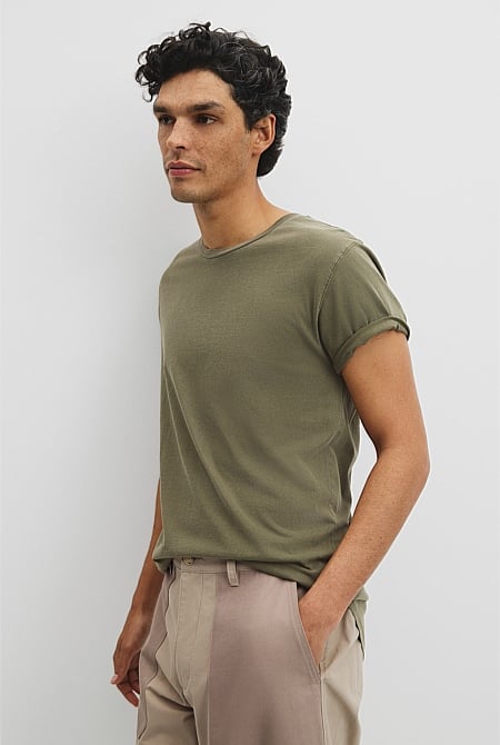 Australian Cotton Longline Garment Dye T-Shirt