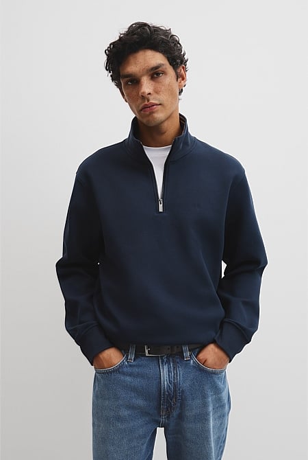Half Zip Texture Sweatshirt