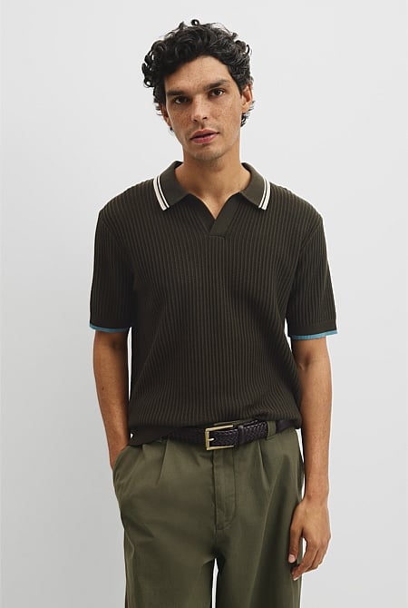 Australian Good Earth Cotton Tapered Trophy Polo