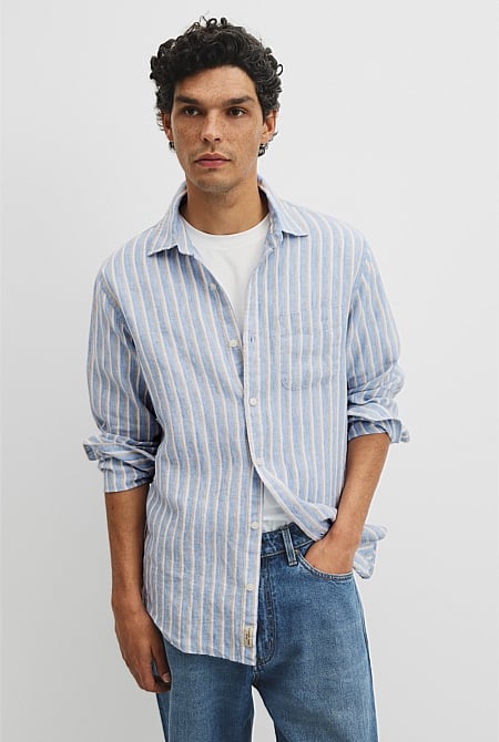Regular Fit Linen Stripe Shirt