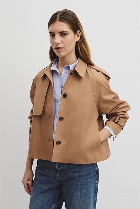 Crop Swing Trench Jacket