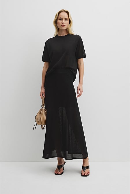 Flared Knit Skirt