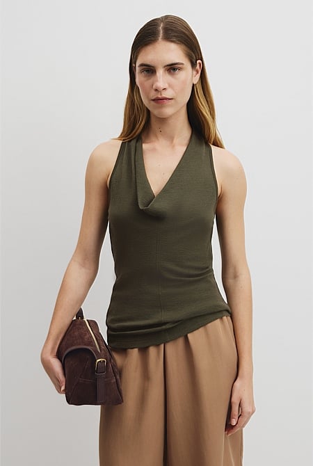 V-Neck Neck Drape Top