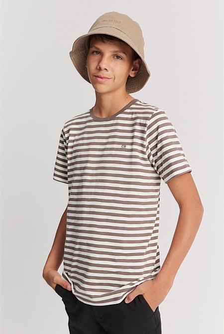 Teen Recycled Cotton Blend Stripe T-Shirt