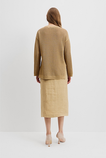Cotton Relaxed Crochet Knit