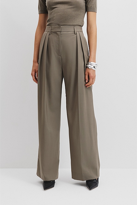 Pleat Wool Pant