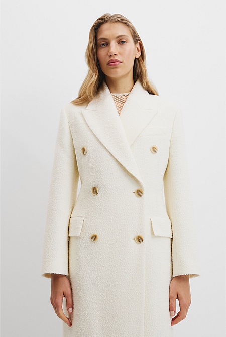 Double-Breasted Boucle Coat