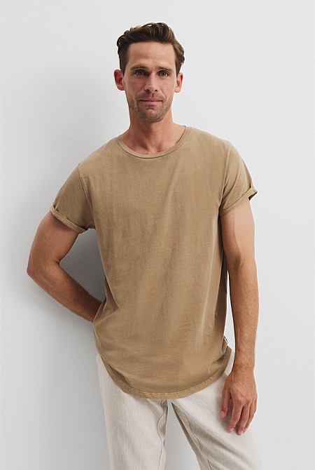 Australian Cotton Longline Garment Dye T-Shirt